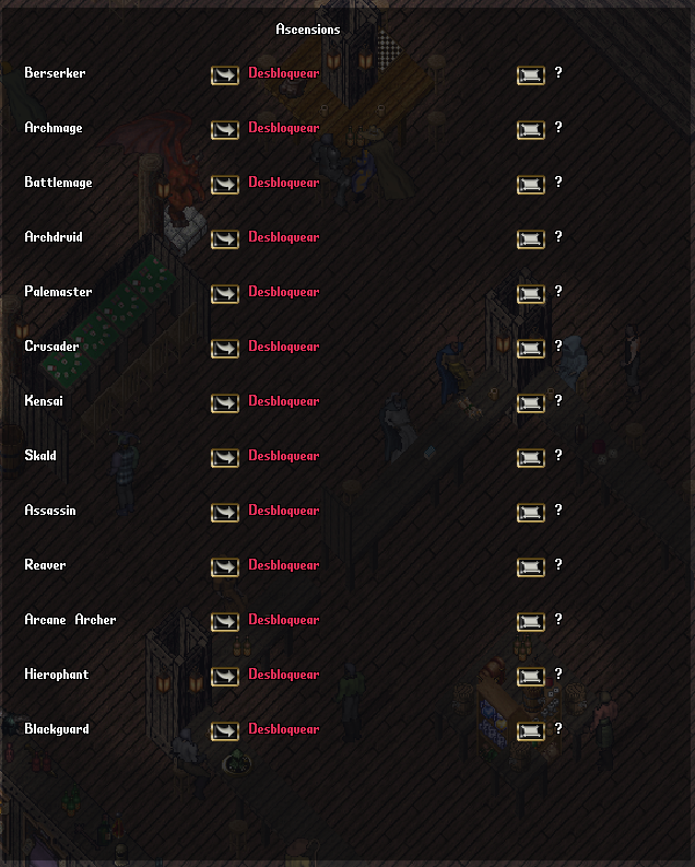 Menu de Ascensão